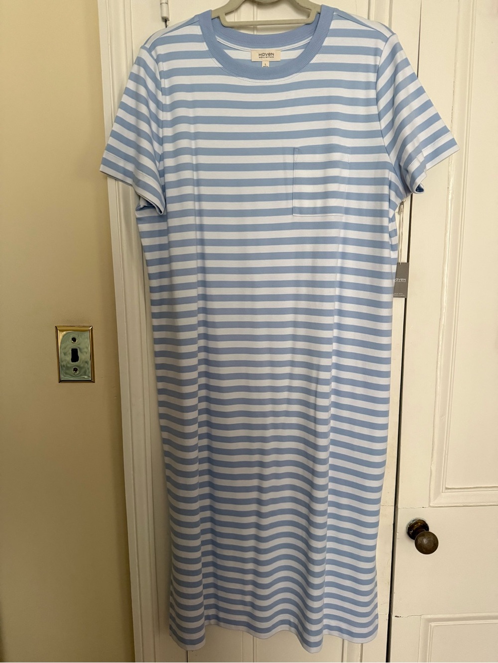 Haven Well Within Blue & White Striped T-Shirt Dress